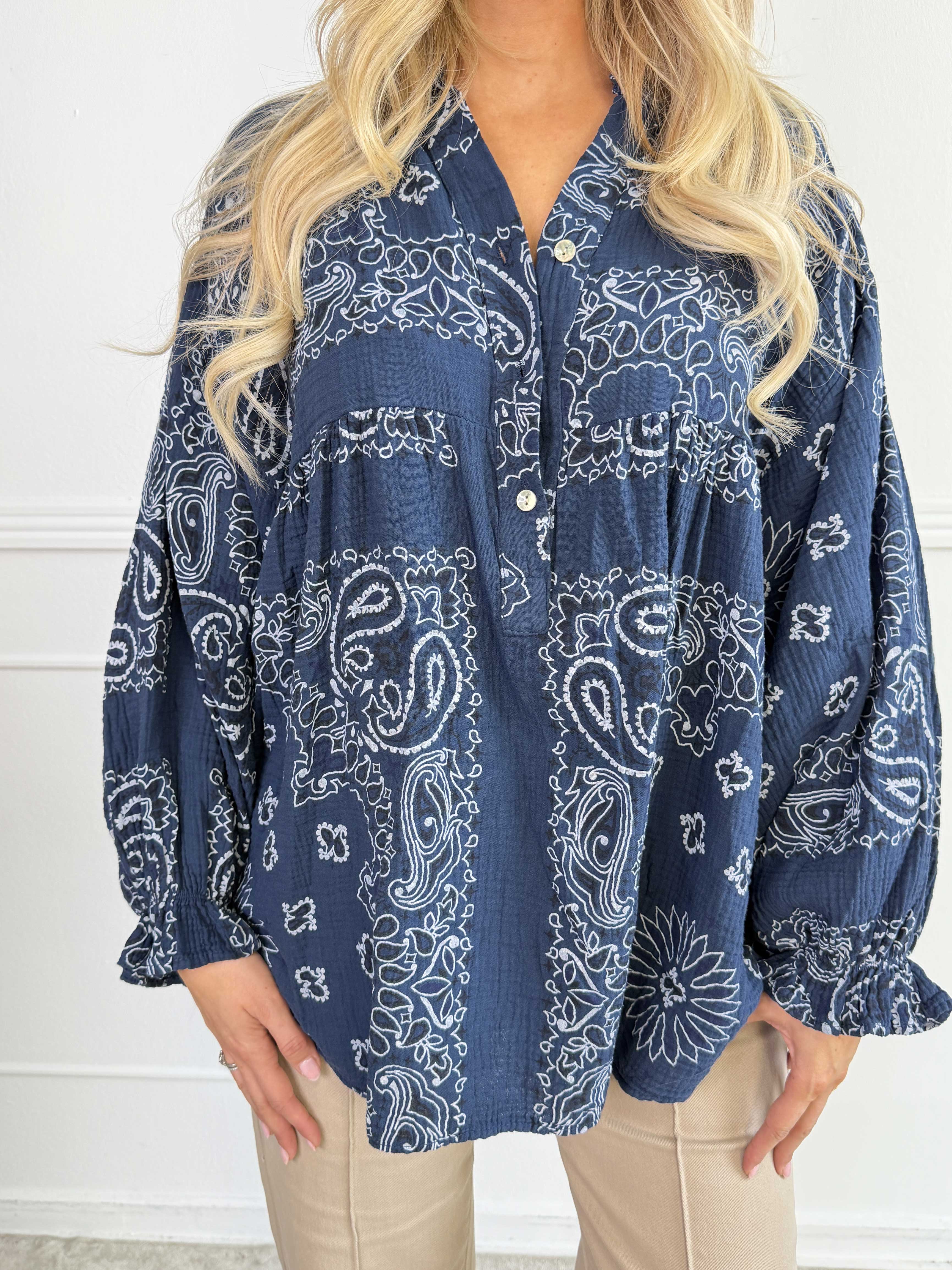 Diva Paisley – Plus size tunika i mjuk bomullsmuslin med paisleymönster
